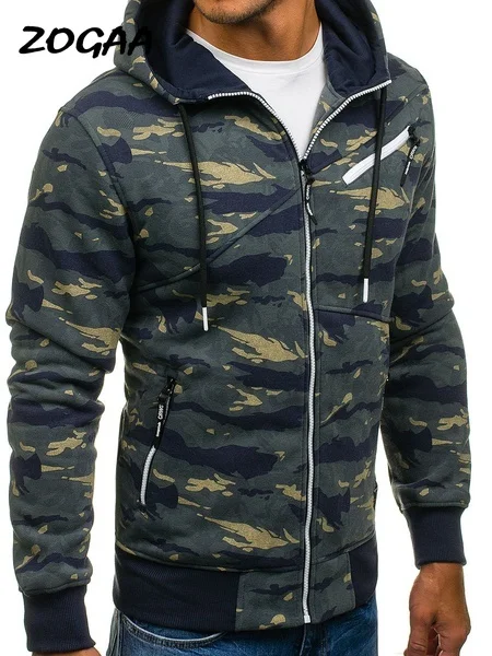 

Мужская армейская камуфляжная куртка ZOGAA, армейская тактическая одежда, ветровка на молнии, Полиэстеровая куртка с капюшоном, пальто на осе...