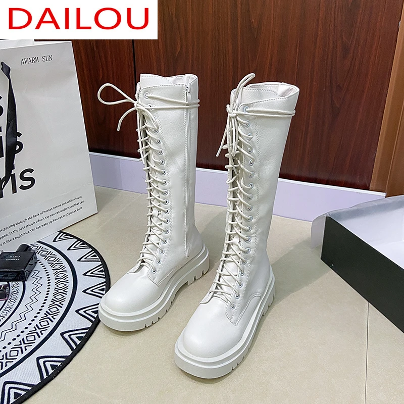 

Новинка 2021, женские ботинки со шнуровкой, женские ботинки на платформе и толстом каблуке, женские ботинки