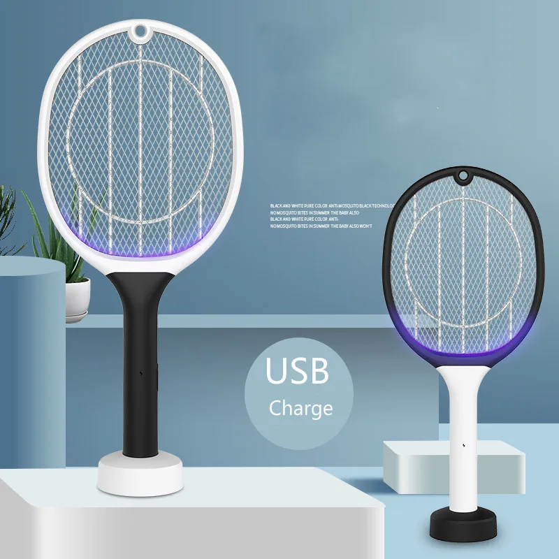 

Electric mosquito swatter USB rechargeable household powerful electric flies swatter electronic mosquito swatter