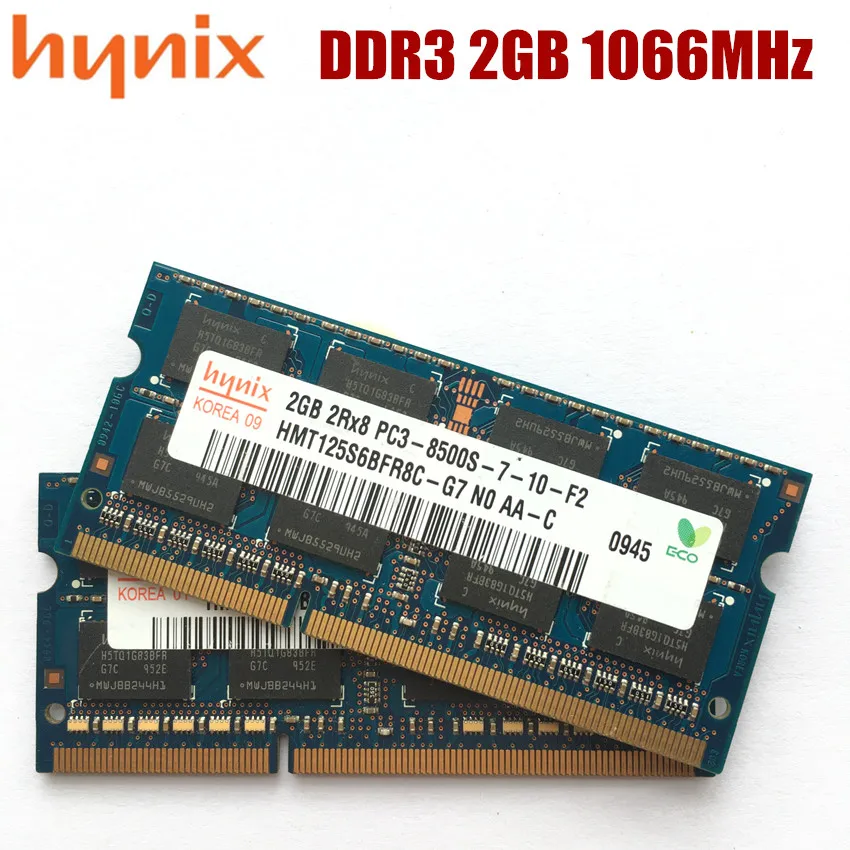 Набор микросхем Hynix 4 Гб 2 1 ГБ 8500S PC3 DDR3 1066 МГц Память для ноутбука модуль ОЗУ