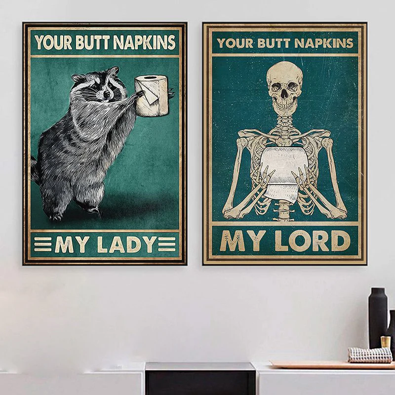 

Toilet Quotes Animals WC Nordic Poster Bathroom Wall Pictures For Living Room Wall Art Canvas Painting Home Decor Unframed