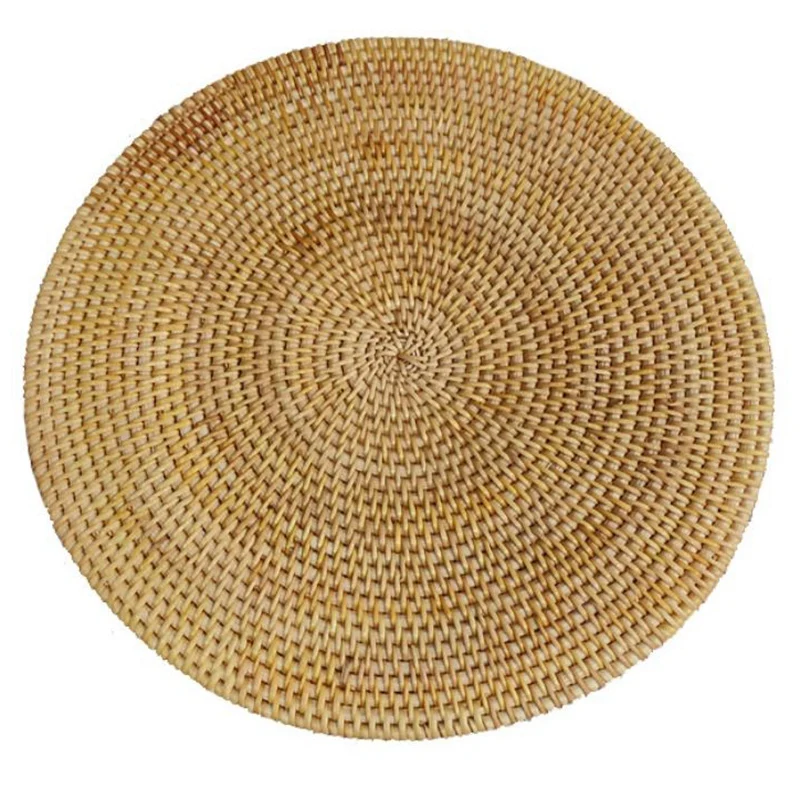 

Подстилка из ротанга ручной работы, круглые плетеные коврики для стола, подстилка из натурального плетеного материала для обеденного стола...