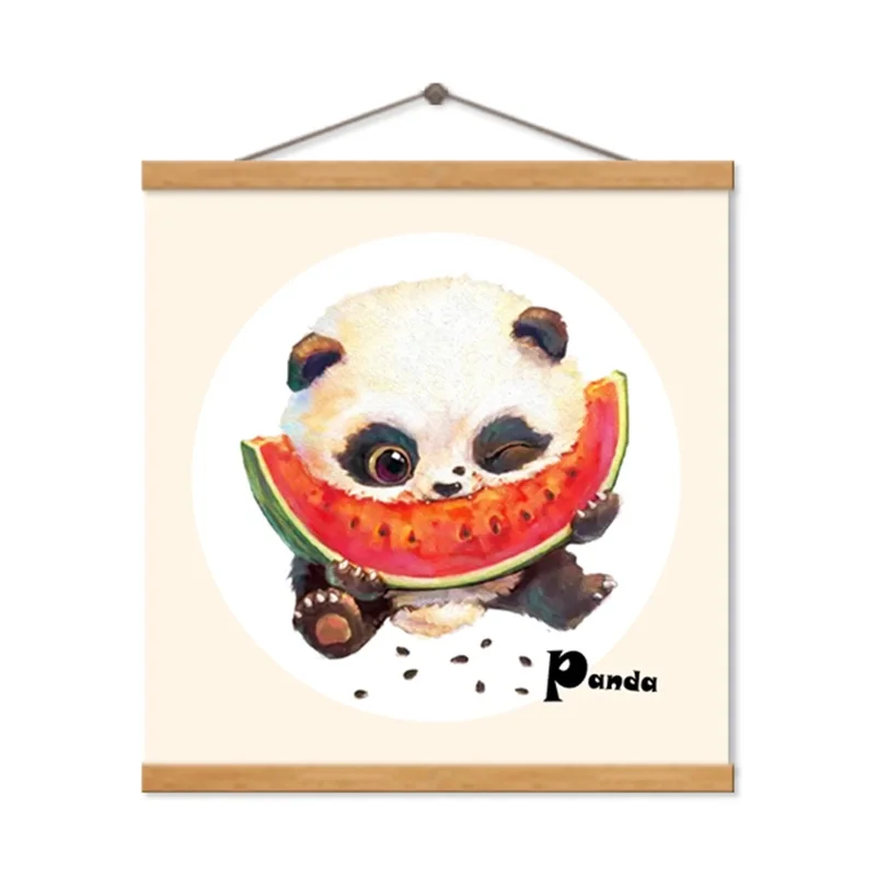 

Cute Cartoon Panda Home Decoration Canvas PaintingWhite Background Picture For Baby's Bedroom Living Room Wall Art Print Poster