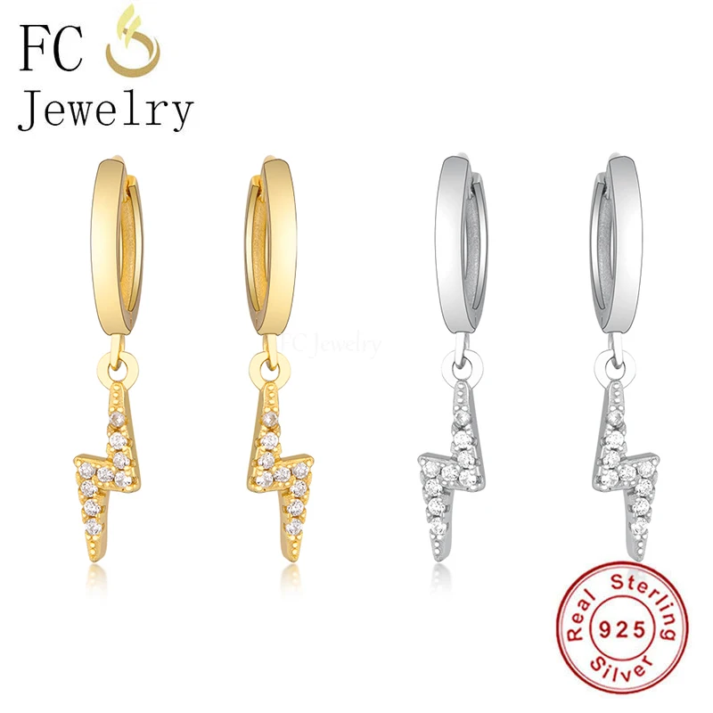 FC ювелирные изделия 925 серебро маленький золотой цвет молния Цирконий