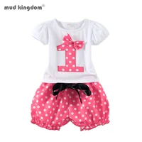 mudkingdom summer girls clothes set i am this many girls birthday shirt outfit cute little girls party clothing polka dot