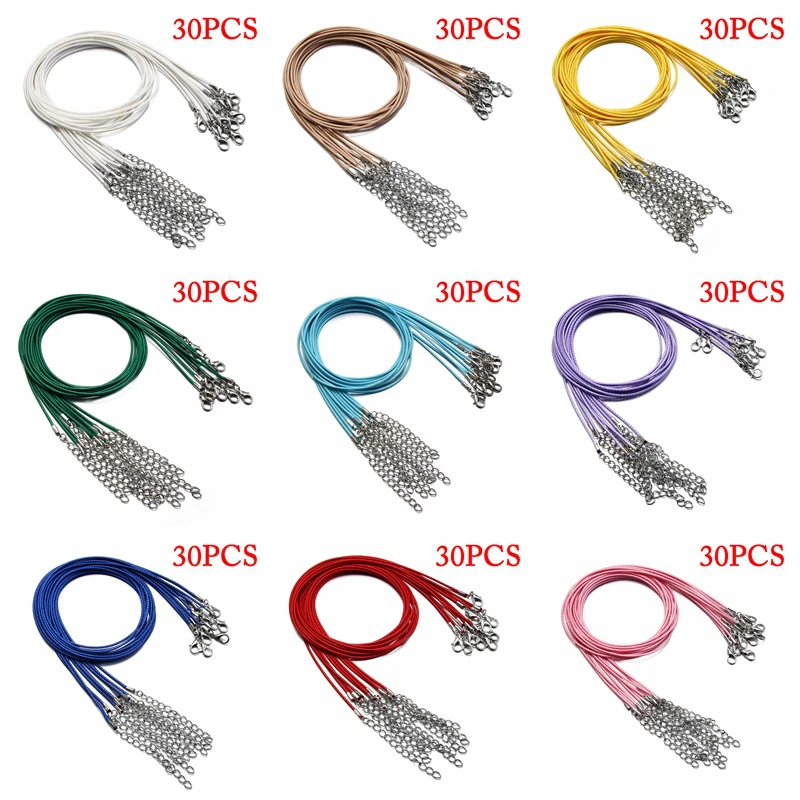 Кожаный шнур для ожерелья с застежкой браслетов подвесок цепочек подходит