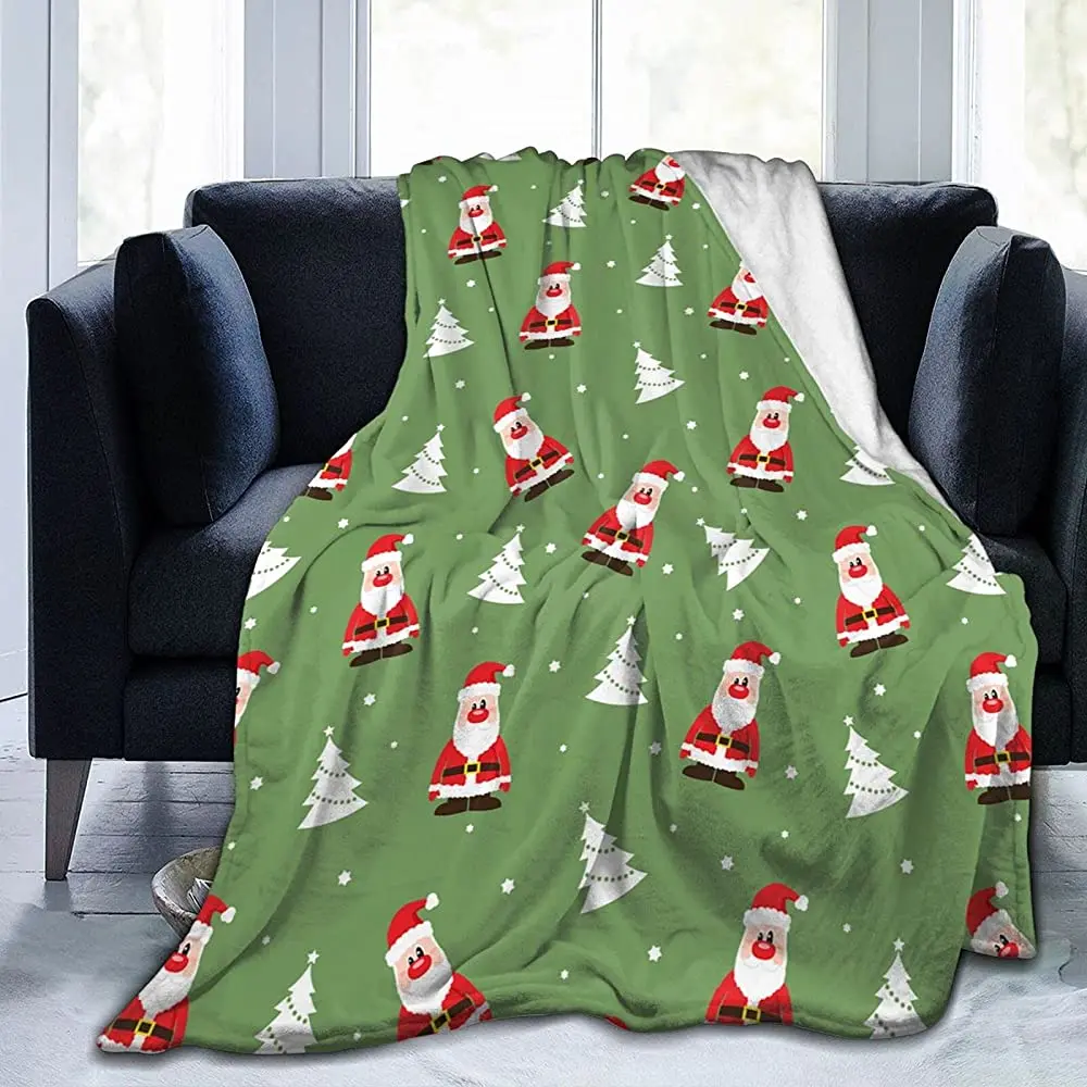 

Christmas Blanket Christmas Decorations Cute Pug wear Christmas hat Throw Blanket Ultra Soft Micro Fleece Blanket