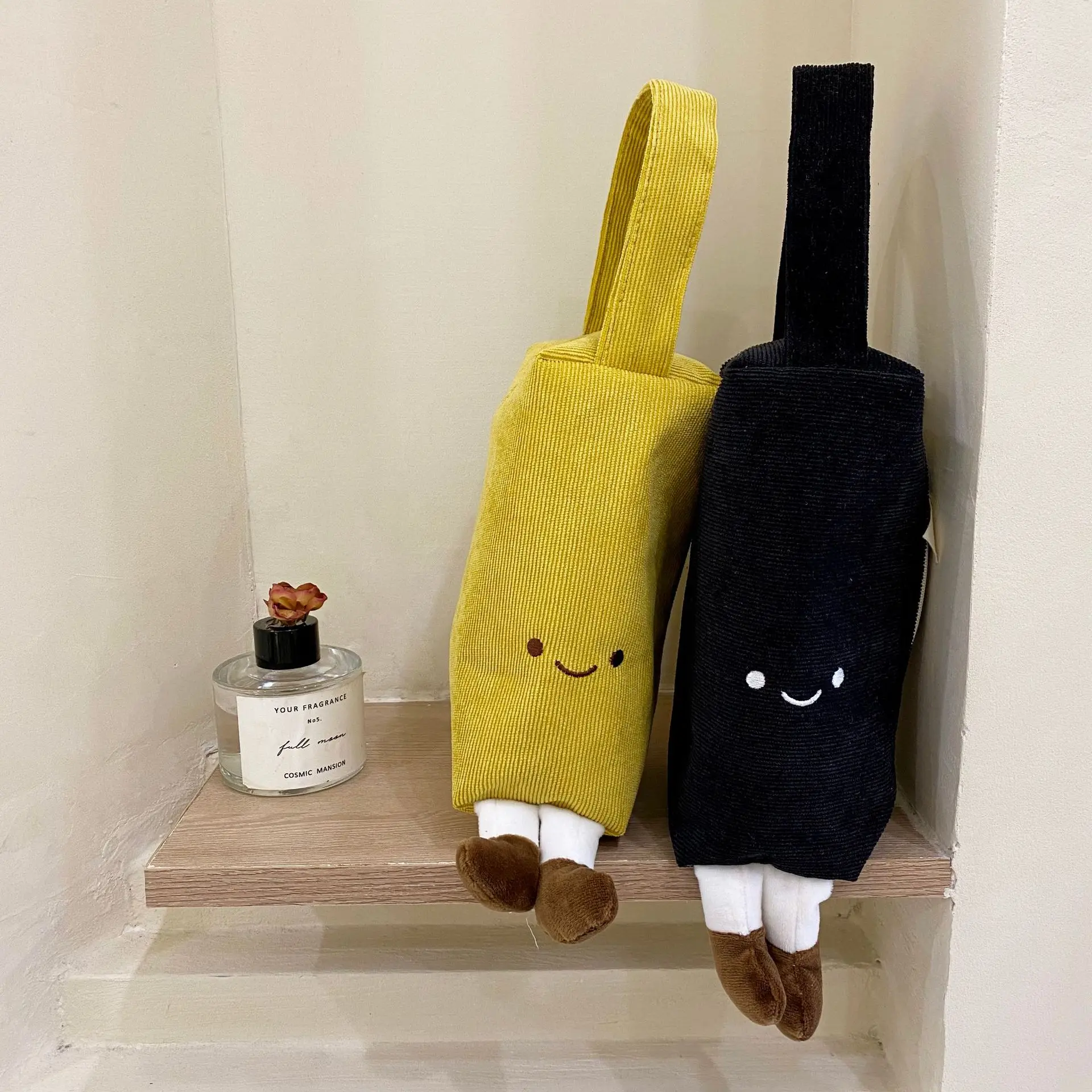 

Cute Pencil Case Women Bag Embroidered Corduroy Purse Handbags Small Feet Ladies Cosmetic Bag Female Girls Portable Pouch Wallet