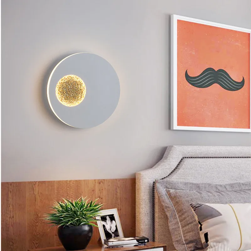 Art Stray Moon Design Led Wall Lamp Background Living Room Bedroom Lights Hotel Decorative Stairs Aisle | Лампы и освещение