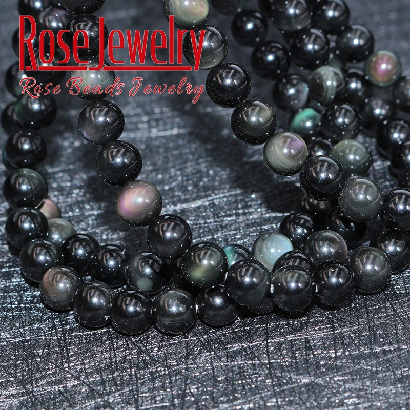 Круглые Бусины Из радужного обсидиана насыпью натуральный камень 4-16 мм подходит