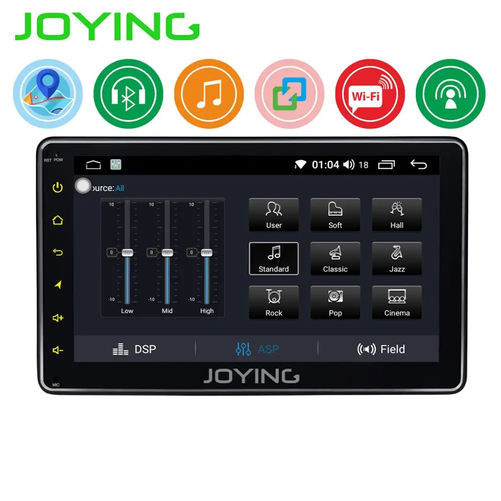 JOYING один din 7 ''Android 8,1 автомобильный Радио стерео четырехъядерный головное устройство мультимедиа без DVD плеер с управлением зеркалами