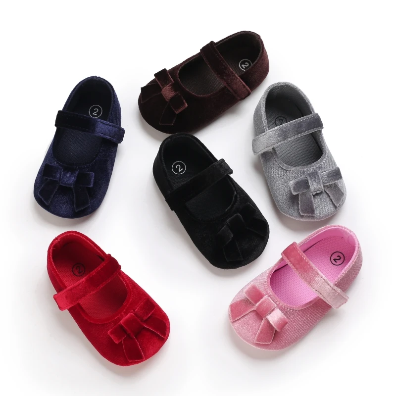 

Мокасины из ПУ кожи для новорожденных девочек, обувь для первых шагов, нескользящая Мягкая подошва, обувь для начинающих ходить