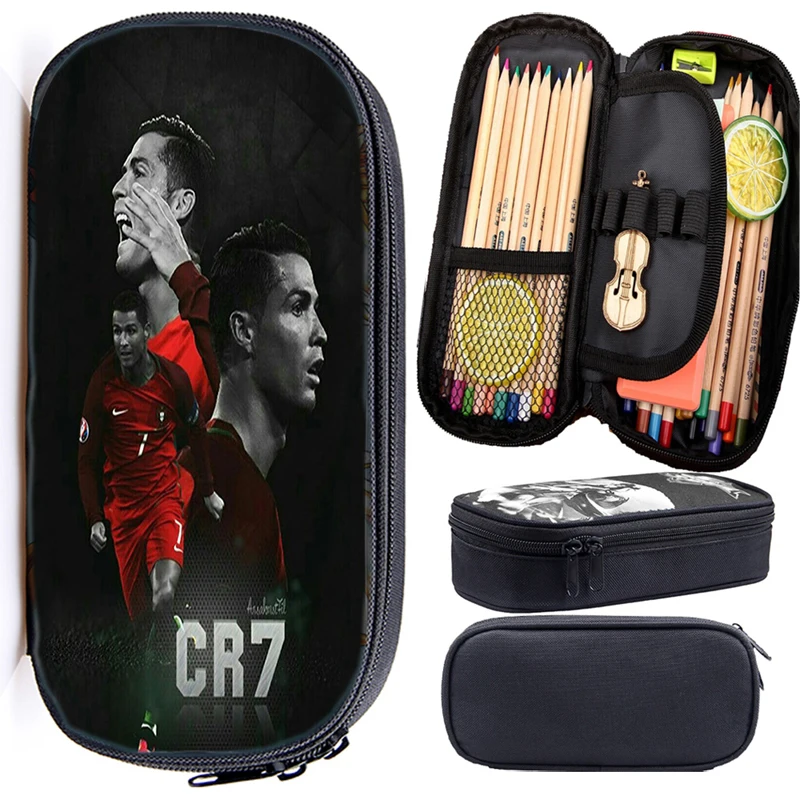 2 Новинка, высококачественный пенал с Криштиано Роналдо CR7, Детские Канцелярские Принадлежности для мальчиков, практичная сумка, модная сумка-карандаш для детей - Цвет: 2