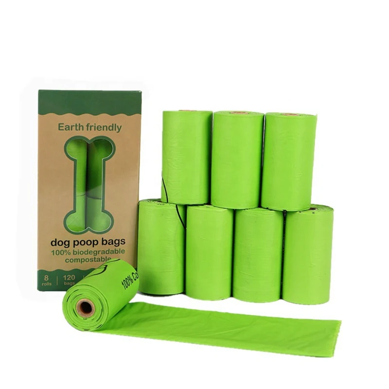 

1/4/8 Rolls Biodegradable Dog Poop Bags Corn starch Earth Friendly Waste Bag for Dogs portable pooper bags