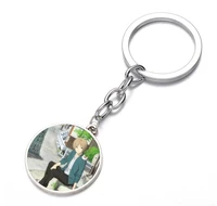 anime natsume yuujinchou keychain glass dome key chain bag charm pendant keyring holder kids boy girl pendant