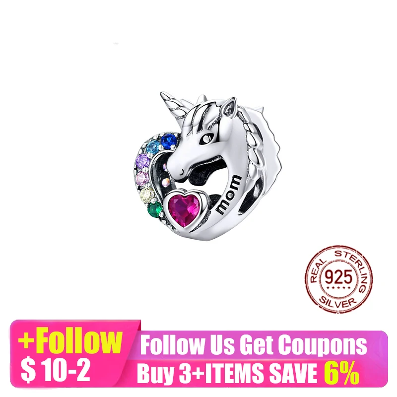 

Hot Sale New 925 Sterling Silver Punk Unicorns Charm bead Fit Original Pandora Bracelet DIY Jewelry For Women
