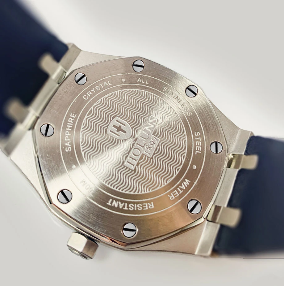 HOLUNS Лидирующий бренд Роскошные мужские часы кожаный календарь наручные