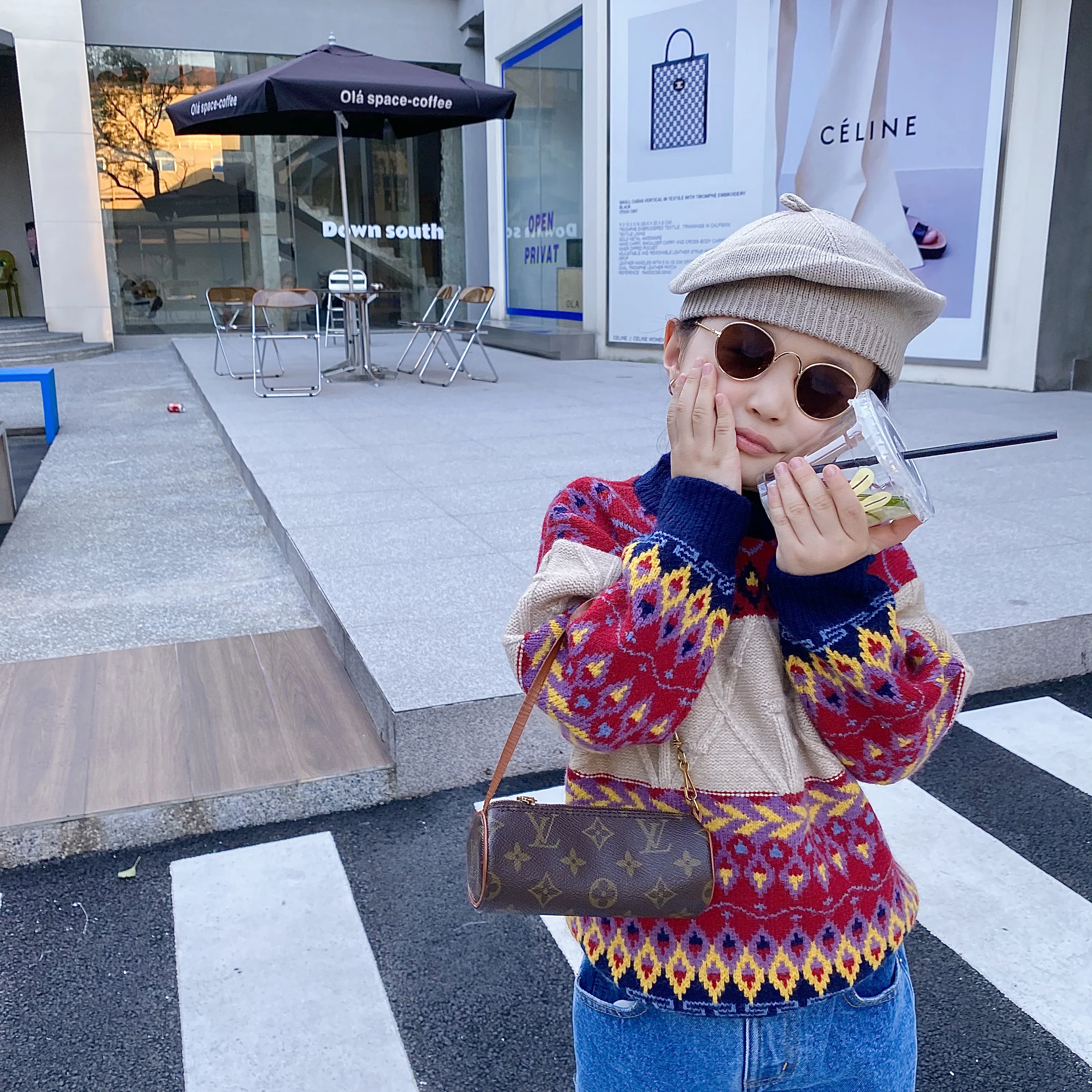 

Осень/Зима 2021, модный свитер с круглым вырезом для девочек, Детский свитер, одежда для девочек