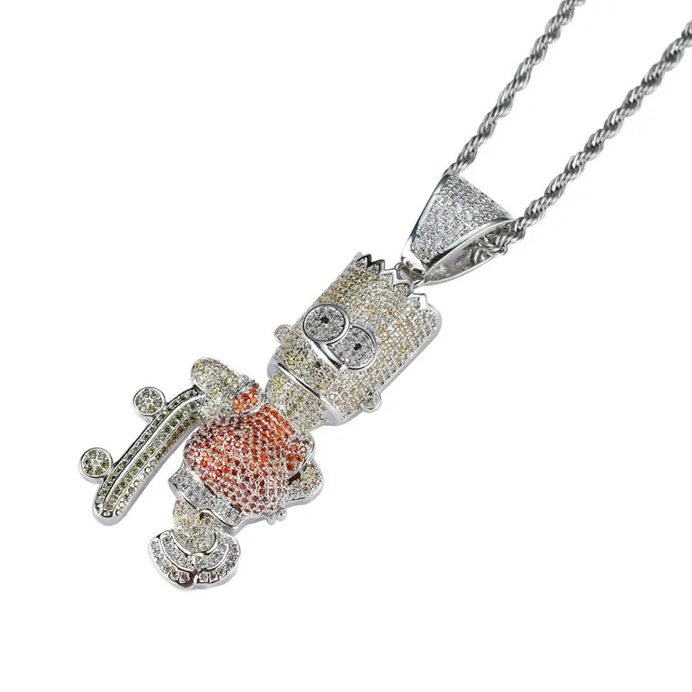 Ожерелье CN006 с кулоном в виде закрепляющегося на крапановой закрепке блестящими