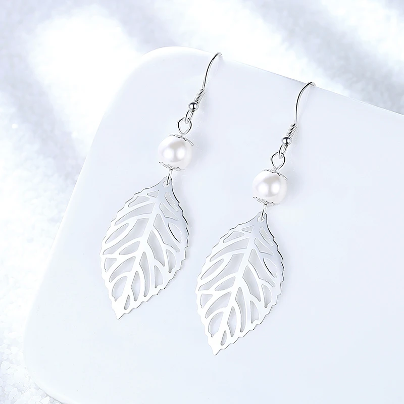 2020 Новое поступление модные серьги из стерлингового серебра 925 пробы с листьями