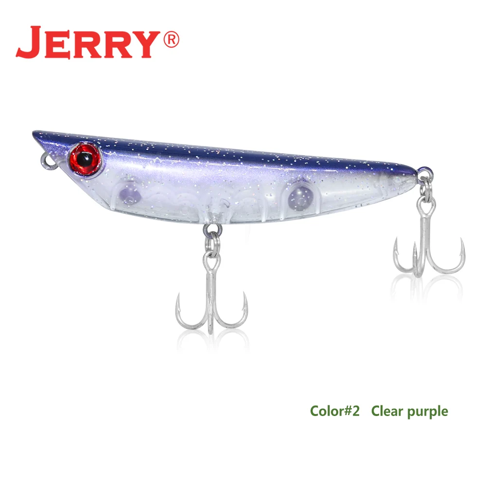 Jerry, 1 шт., 80 мм, 7,8 г, плавающий Поппер, для прогулок, для собак, на поверхности, для верхней воды, искусственная приманка, рыболовные приманки, рыболовные снасти, оборудование, pesca - Цвет: Clear purple