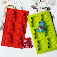 new 6 cavity little bear silicone cake mold cookies diy handmade kitchen reuse baking tools decorating mousse making mould