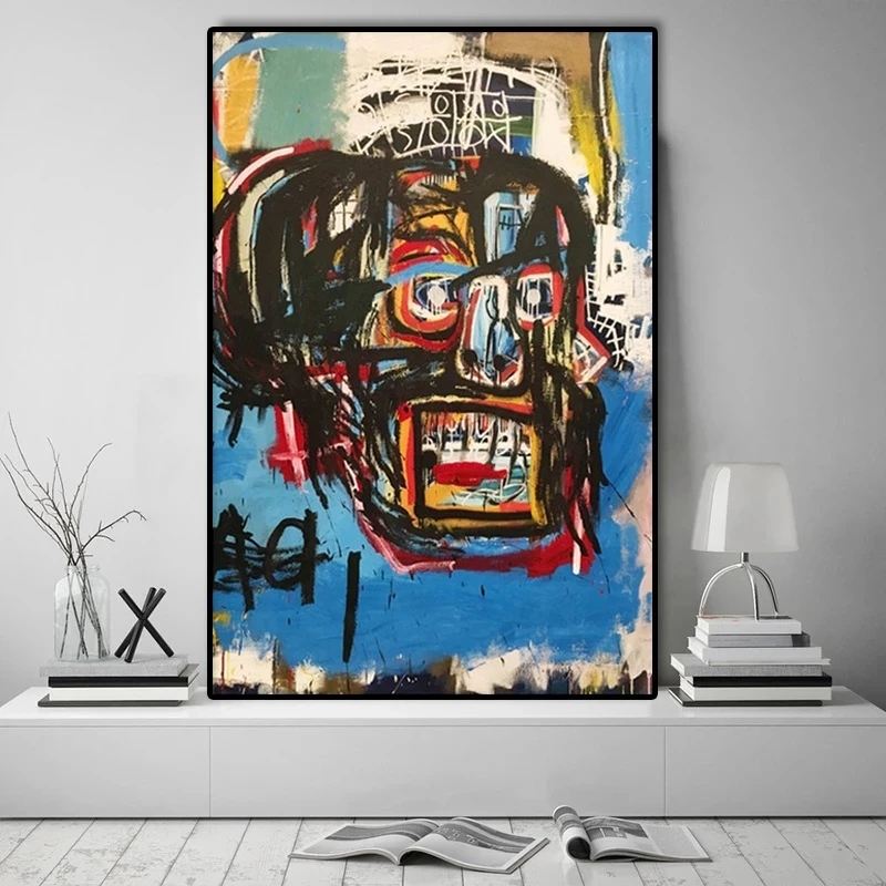 

Hd Prints Canvas Painting Home Decor Poster Pictures On The Wall Jean Michel Graffiti Modern Artist Abstract Modular Living Room
