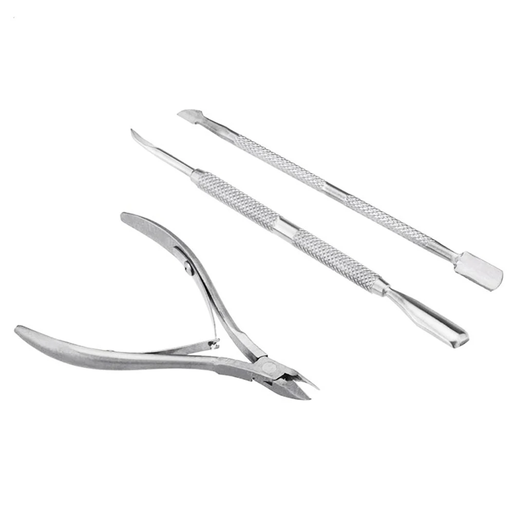 3 шт. Нержавеющая сталь мертвая кожа кутикулы ножницы для ногтей Ложка Толкатель