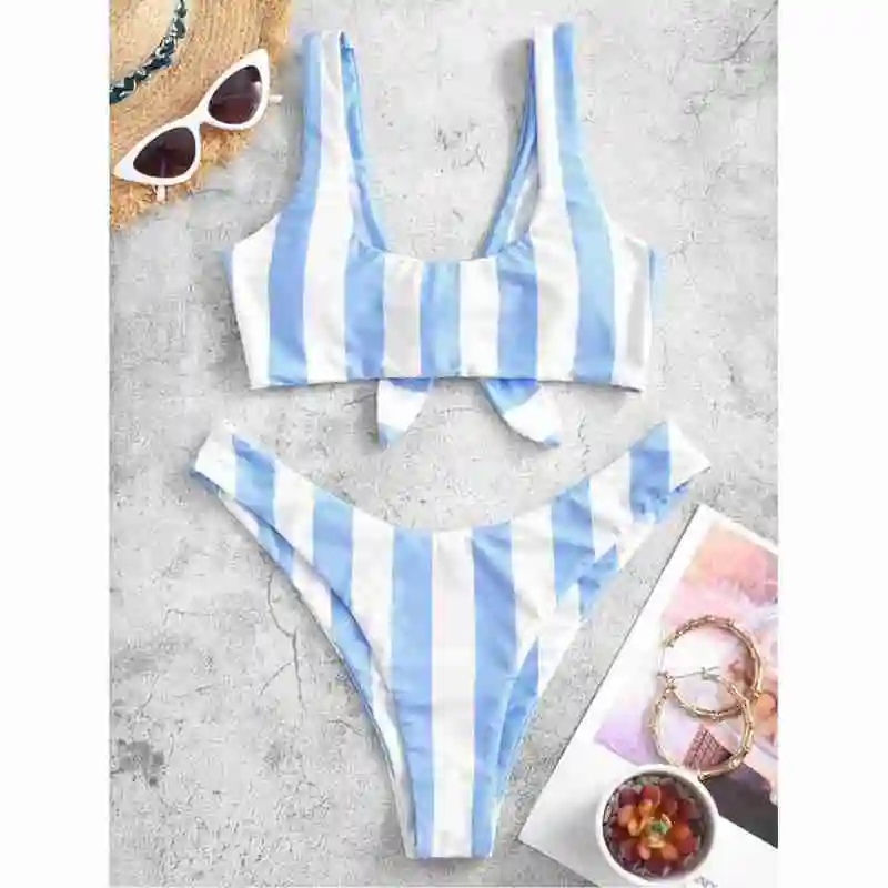 

Women's Sexy Striped Bikini Fashion Split Push Up Swimsuit Swimming Summer Beach Women Suit