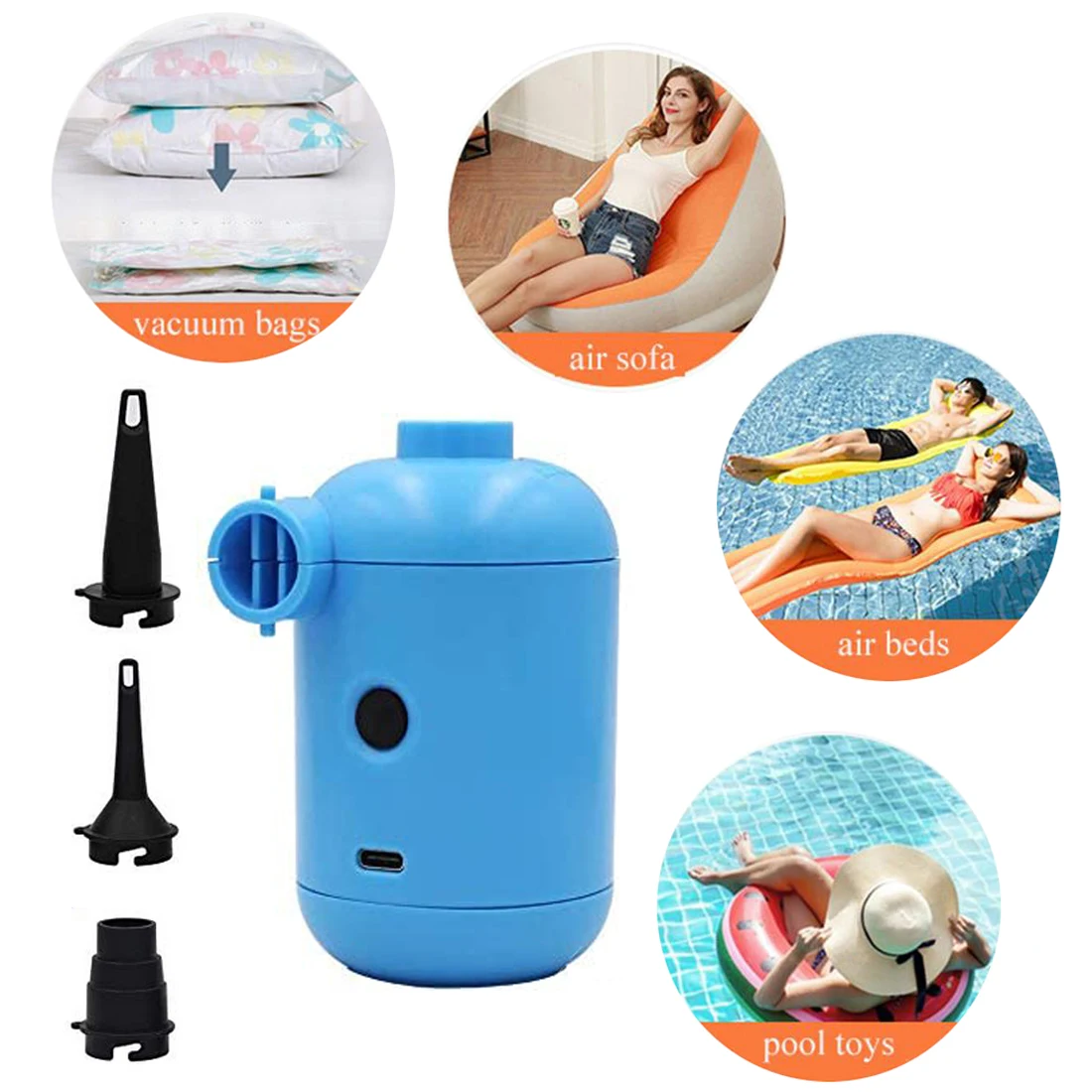 

Portable USB Electric Air Pump Air Mattress Boat Sofa Auto Air Inflatable Pump for Car Camping Inflator