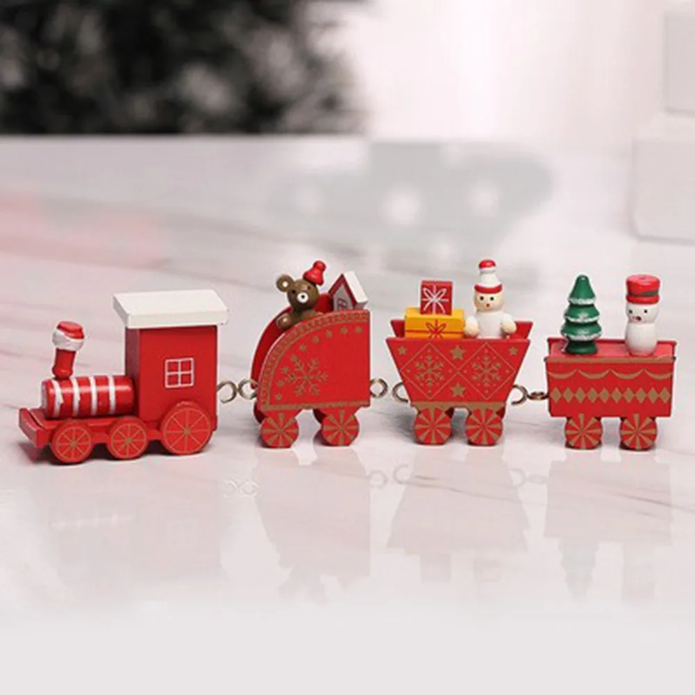 

Рождественские деревянные рождественские украшения в виде маленького поезда для рождества, Рождества, дома, с новым годом 2022, креативные де...