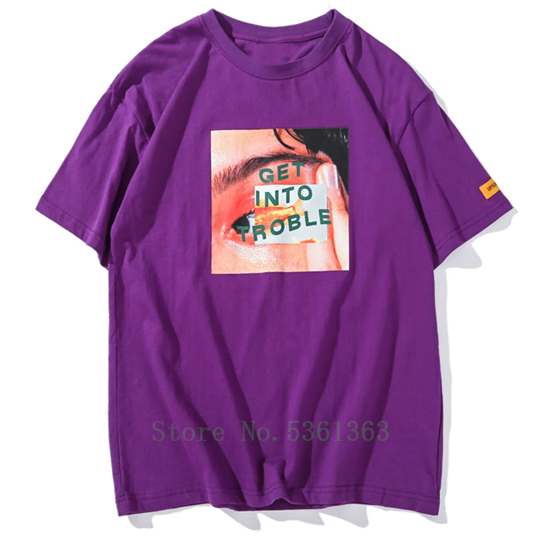 Мужские футболки с коротким рукавом и надписью Get Into Troble 2019 летняя модная