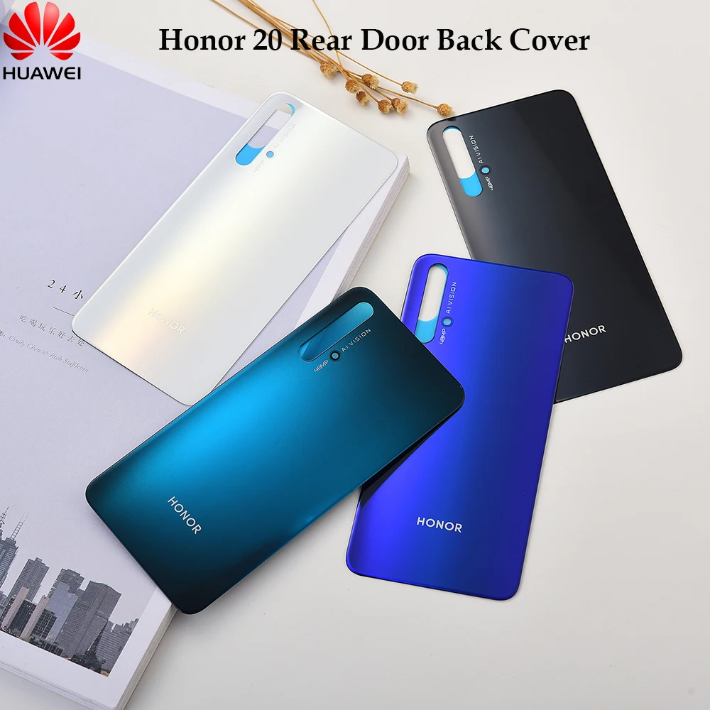 

Оригинальный стеклянный чехол для Huawei Honor 20 3D, задняя крышка батарейного отсека, Сменный Чехол для телефона Honor 20 с наклейками и логотипом