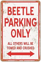 wall decor beetle parking only vintage style metal sign room novelty decorations wine cellar farm tin signs 8 x 12 inches