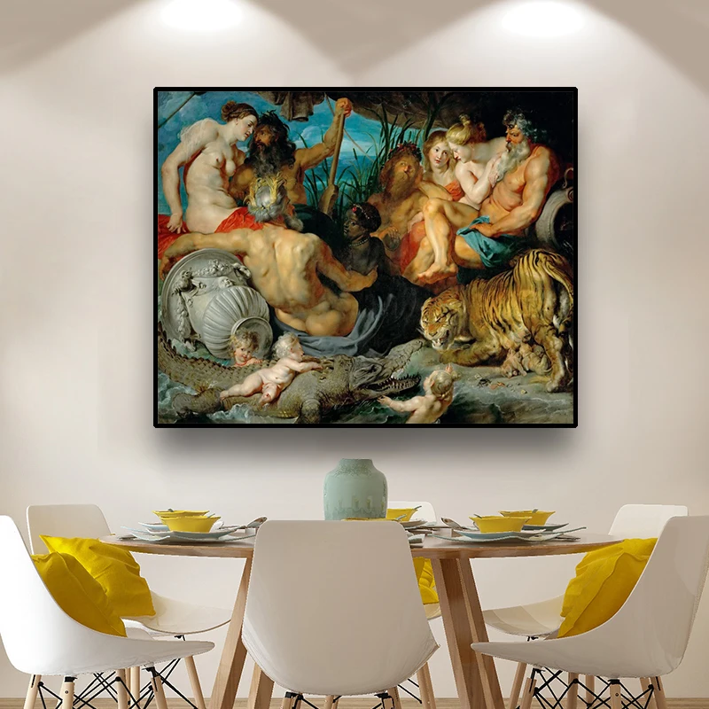 Cassisy Artwork Peter Paul Rubens The Four Continents Canvas Painting & Calligraphy Print Living Room Decor Life Art No Framed | Дом и сад