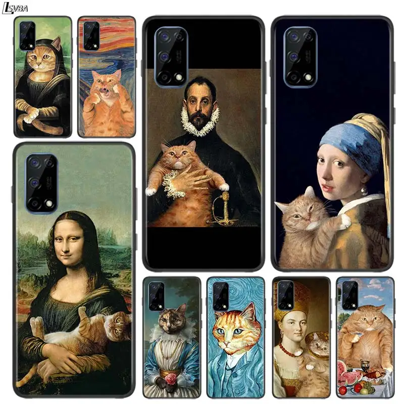 

Funny Cat Art Aesthetics for OPPO Realme V15 X5 X3 X50 X7 V5 C21 C17 C11 C3 C2 7 7i 6 6S 6i 5 3 2 Pro Soft Black Phone Case