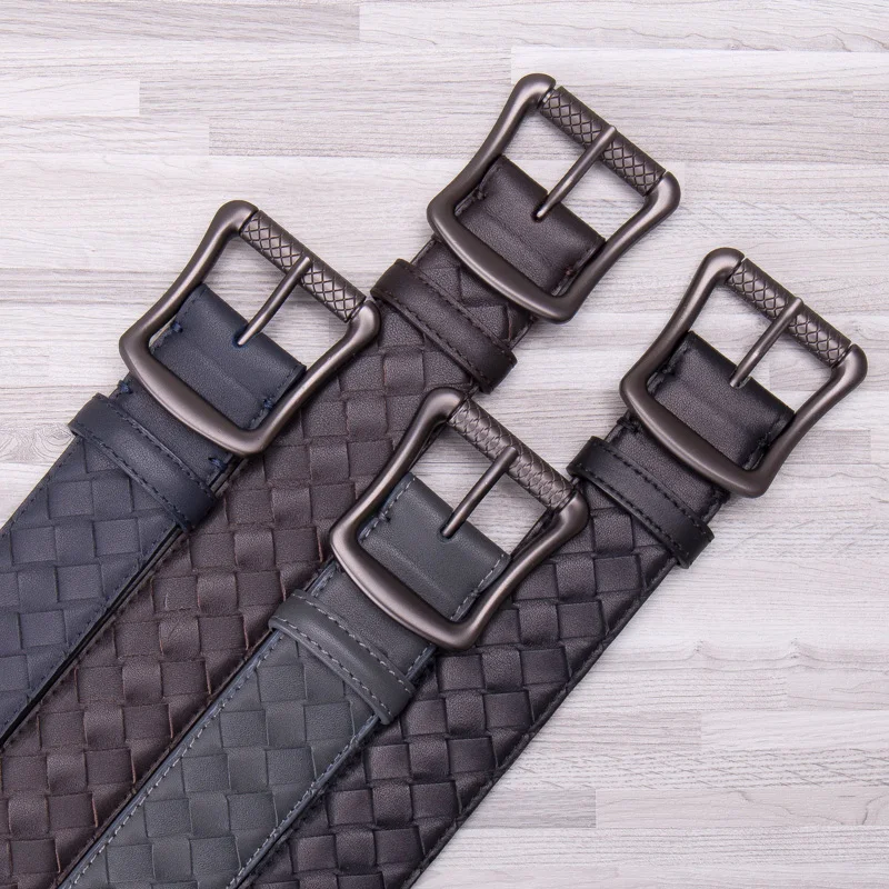 

Ремень мужской из натуральной воловьей кожи, Роскошный дизайнерский классический винтажный пояс с классической пряжкой с язычком, повседн...