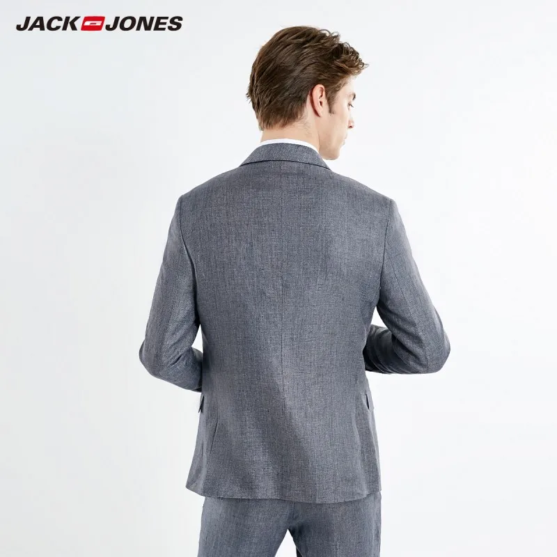 Мужской приталенный льняной дышащий Блейзер JackJones 219172510 | Мужская одежда