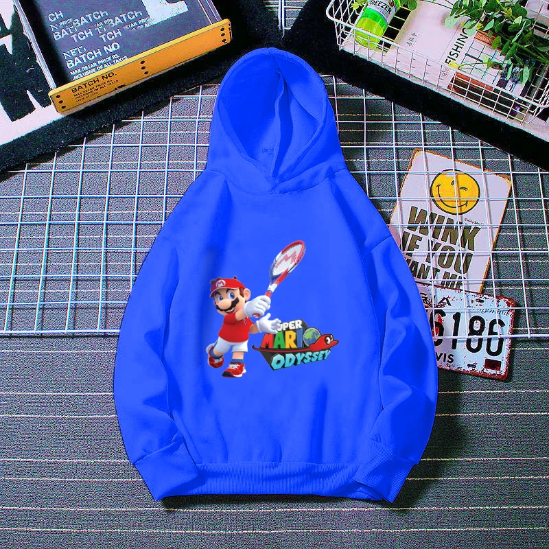 

Boys Sweaters Children Sweatshirts Kids Mario Bros Cartoon Tops 3-14T Autumn Clothes Plus Cashmere Fashion Girl Hoodies
