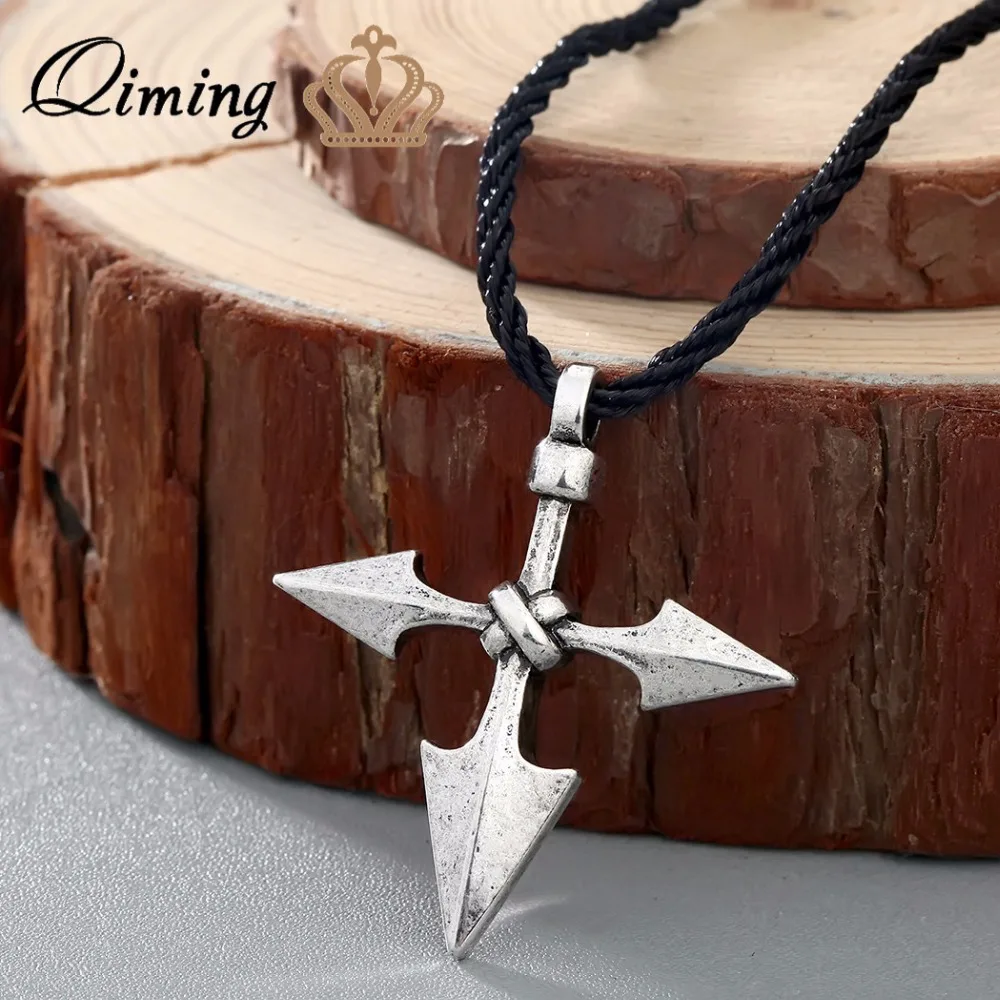 QIMING модное Бохо ожерелье для женщин большой воин копье Викинг варварский крест