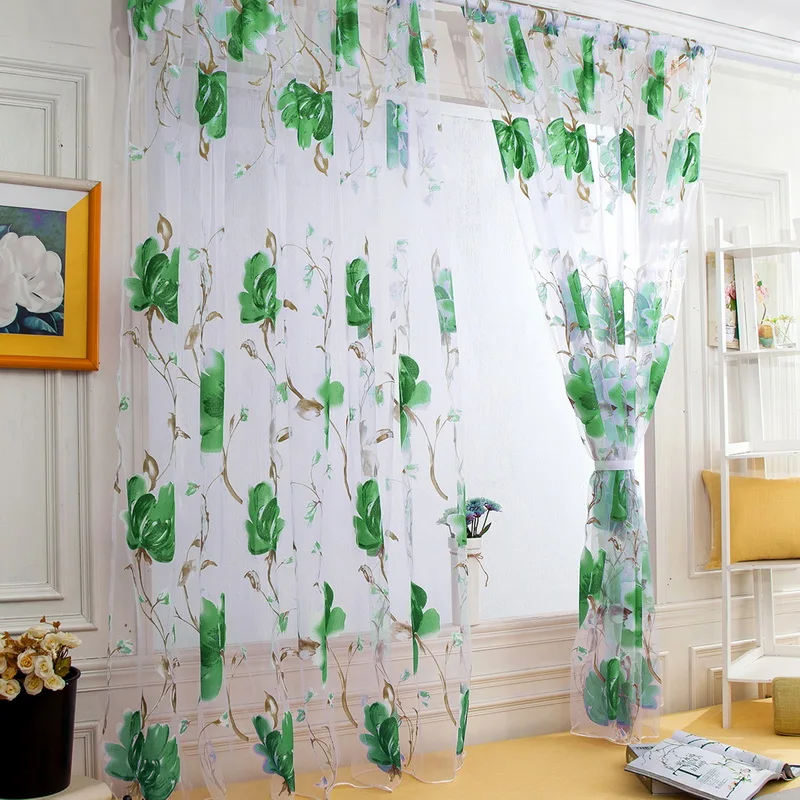 Новый Тюль отвесный занавес s цветочный узор печатный экран на окна оконная