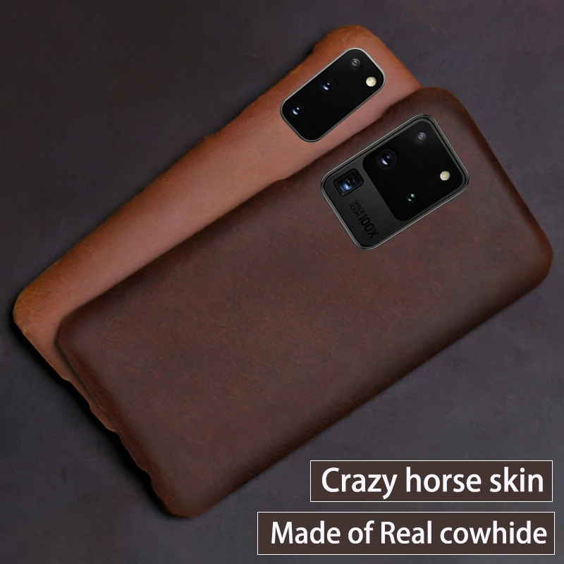 Genuine Leather phone case For Samsung galaxy S21 S20FE S21 S22ultra s10e S8 S9 Plus Note 20 Ultra A72 A53 A52 Cover