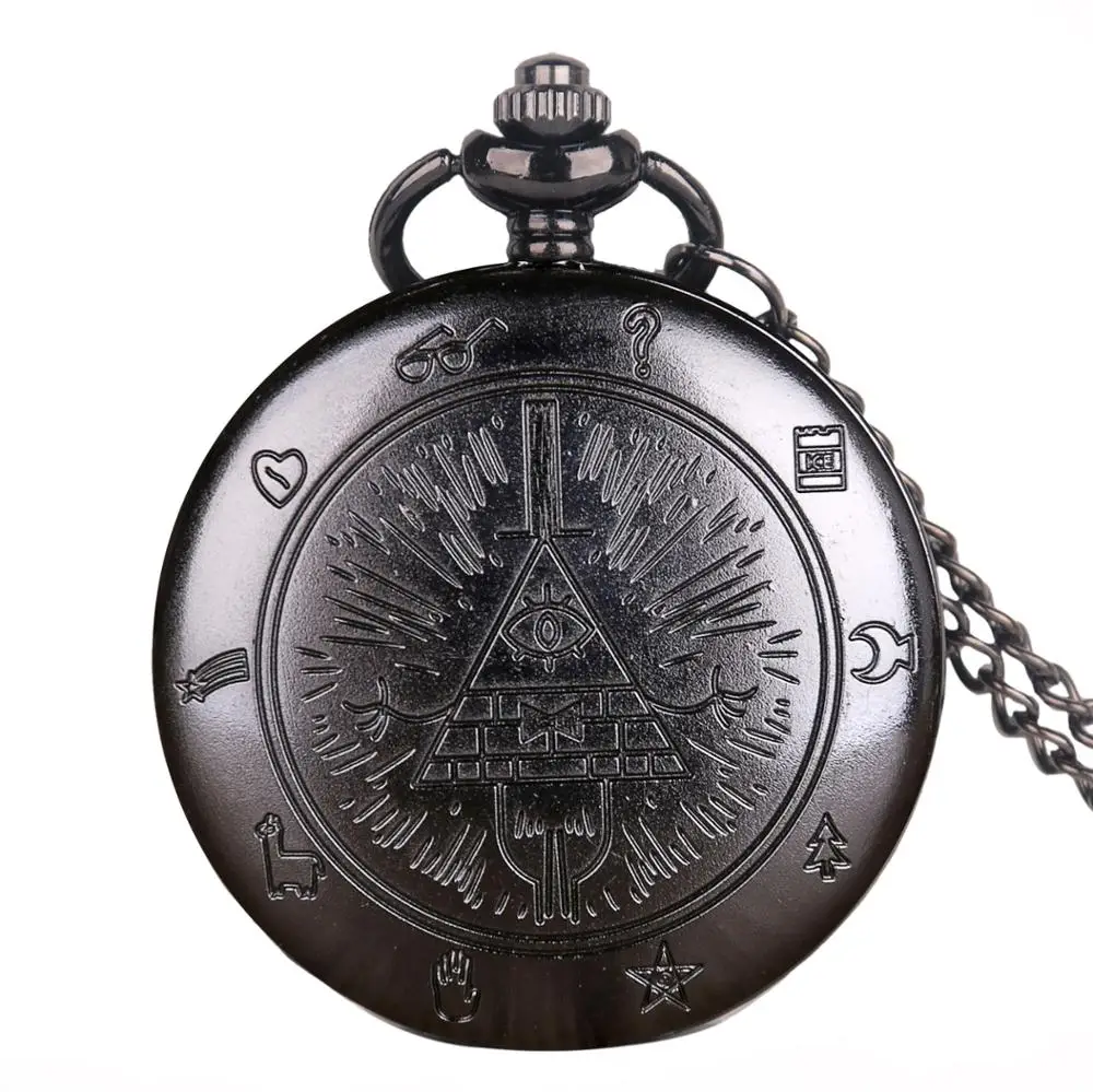 CF1172 Бронзовые винтажные часы Bill Cipher Гравити Фолз, кварцевые карманные часы, аналоговые в виде кулона, ожерелье для мужчин и женщин, детские часы с цепочкой - Цвет: CF1172
