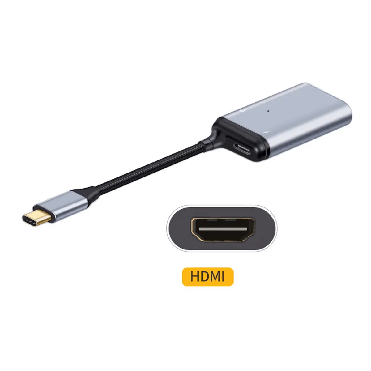 Преобразователь USB-C Type C в HDMI адаптер HDTV 4K 60 Гц 1080p с гнездовым портом питания PD |