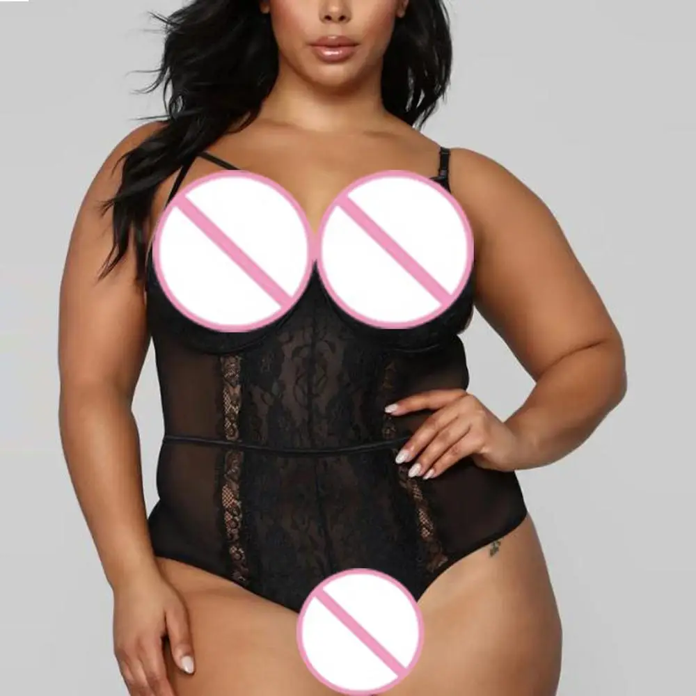 Женское нижнее белье плюс размер сексуальное женское Кружевное боди пряжа