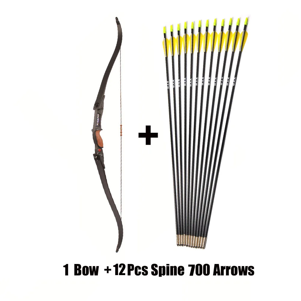 1 Bow and 12 Arrow CS игровой лук 56 дюймов изогнутый лук с безвредным наконечником стрелы и набор стрел для стрельбы из лука на открытом воздухе Охота Стрельба игра - Цвет: 1 Bow and 12 Arrow