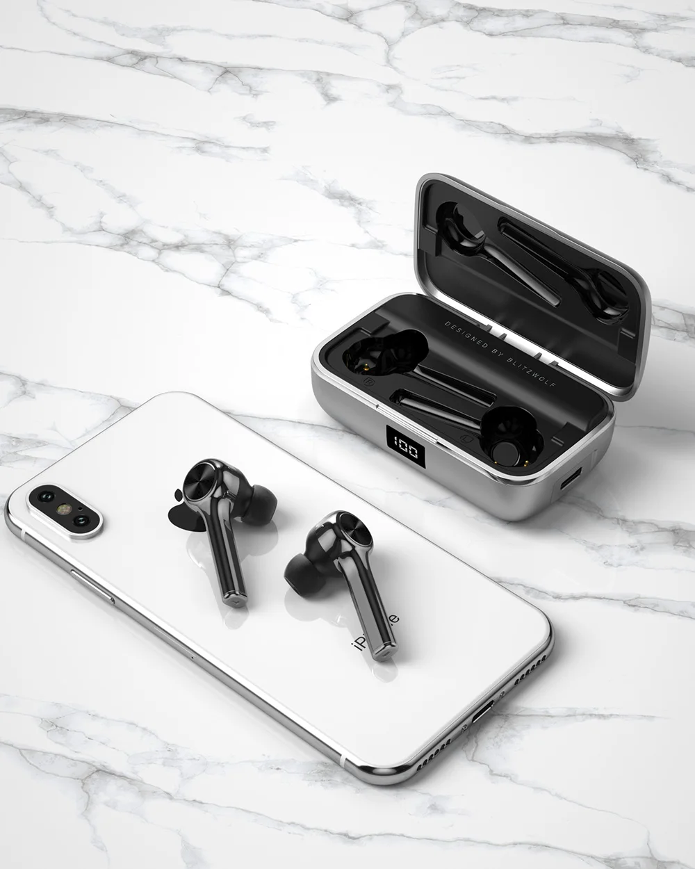 BlitzWolf BW-FYE6 наушники-вкладыши TWS bluetooth 5,0 Беспроводной наушники Graphene цифровой Дисплей сенсорный Управление двусторонний вызов наушники гарнитура
