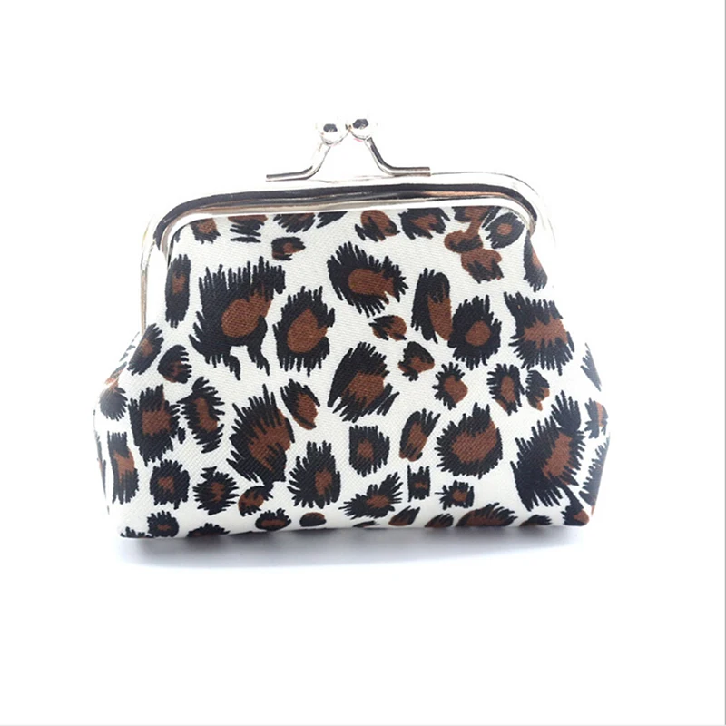 

Mini Coin Purse Earphone Key Carrying Bag Small Canvas Leopard Print Coin Purse Wallet with Hasp Card Holder key Case Coin Purse