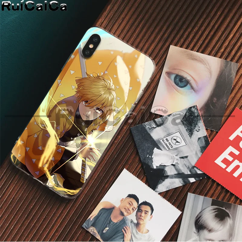 RuiCaiCa Demon Slayer Kimetsu No Yaiba рукоделие принт рисунок чехол для телефона iPhone 8 7 6S Plus X XS MAX 5 5S SE XR 11 11pro