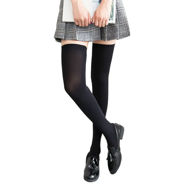 1 пара однотонные чулки длинные носки для студенток и школьников тонкие
